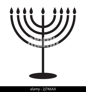 Menorah Icon Vector per grafica, logo, sito Web, social media, app mobile, Illustrazione dell'interfaccia utente Illustrazione Vettoriale