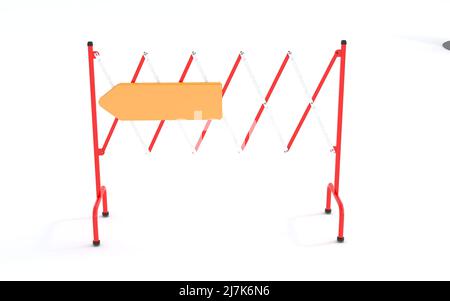 Implementazione del traffico isolata su sfondo bianco. 3D rendering. Foto Stock