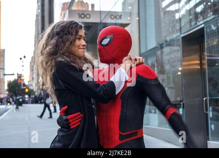 SPIDER-MAN: FAR FROM HOME 2019 Sony Pictures ha pubblicato un film con Tom Holland e Zendaya Foto Stock