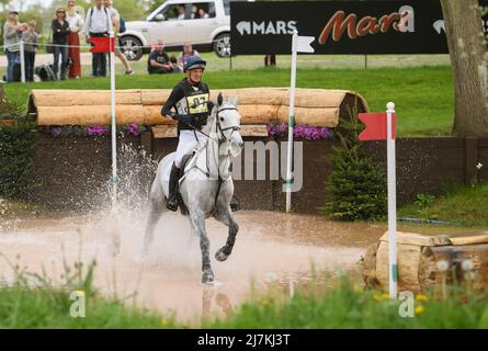 Prove a cavallo di badminton - Test cross-country - Badminton, Regno Unito. 07th maggio 2022. Tom Jackson su Capels Hollow Drift durante il Cross Country Test al Badminton Horse Trials. Picture Credit : Credit: Mark Pain/Alamy Live News Foto Stock