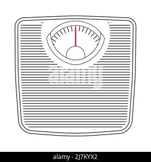 Bilancia isolata. Bilancia da pavimento. Icona Scala. Illustrazione vettoriale. Illustrazione Vettoriale