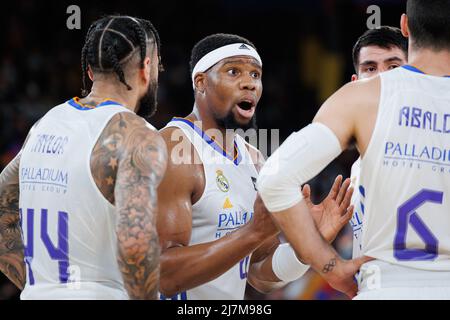 BARCELLONA - Apr 10: Guerschon Yabusele in azione durante la partita della ACB League tra il FC Barcelona e il Real Madrid al Palau Blaugrana il 10,2022 aprile Foto Stock