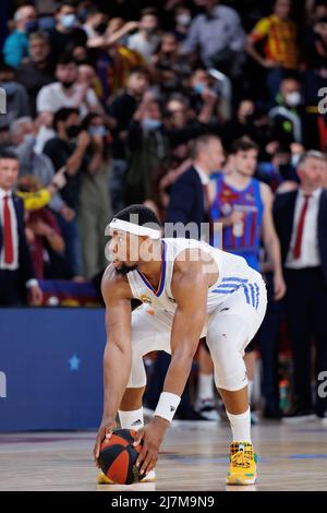 BARCELLONA - Apr 10: Guerschon Yabusele in azione durante la partita della ACB League tra il FC Barcelona e il Real Madrid al Palau Blaugrana il 10,2022 aprile Foto Stock