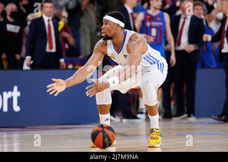 BARCELLONA - Apr 10: Guerschon Yabusele in azione durante la partita della ACB League tra il FC Barcelona e il Real Madrid al Palau Blaugrana il 10,2022 aprile Foto Stock