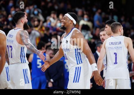 BARCELLONA - Apr 10: Guerschon Yabusele in azione durante la partita della ACB League tra il FC Barcelona e il Real Madrid al Palau Blaugrana il 10,2022 aprile Foto Stock