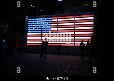 Bandiera USA su uno schermo, New York Foto Stock