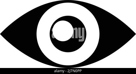 Icona della silhouette dell'occhio. Vettore bulbo oculare. Vettore modificabile. Illustrazione Vettoriale