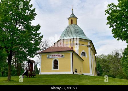 Cappella di Sant'Antonio di Padova a Blatnice pod Svatym Antoninkem, Repubblica Ceca, dove si incontrano quattro 're' da Hluk, Kunovice, Vlcnov e Skor Foto Stock