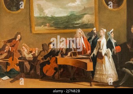 Dipinto dal titolo 'Prove di un'opera' dell'artista italiano Marco Ricci del 1709 Foto Stock
