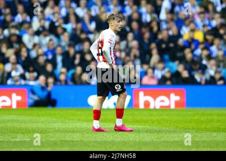 Hillsborough Stadium, Sheffield, Inghilterra - 9th maggio 2022 Jack Clarke (25) di Sunderland - durante la partita Sheffield Mercoledì v Sunderland, Sky Bet League uno, (gioca al secondo ramo) 2021/22, Hillsborough Stadium, Sheffield, Inghilterra - 9th maggio 2022 credito: Arthur Haigh/WhiteRosePhotos/Alamy Live News Foto Stock