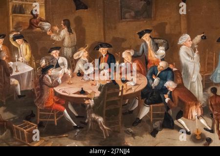 Punchbowl presenta una versione smaltata di Hogarth's A Midnight Modern Conversation by Unknown Artist Foto Stock