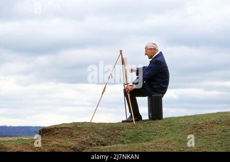 Pensionamento hobby paesaggio pittore Foto Stock