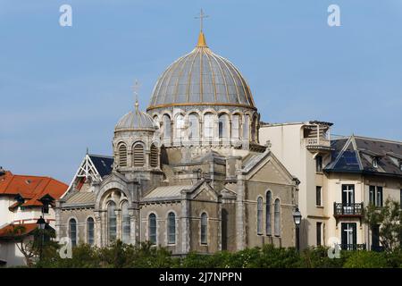 Chiesa ortodossa russa, costruita nel 1892 a Biarritz, Francia. Foto Stock