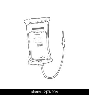 dodle medico contagocce. illustrazione della linea vettoriale. Illustrazione Vettoriale