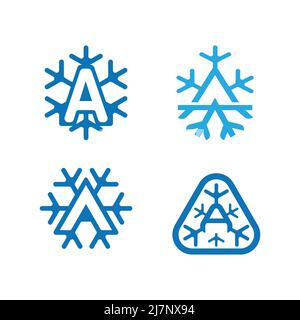Lettera Una combinazione di fiocchi di neve Foto Stock