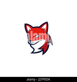 vettore di logo di personaggio di fox head mascotte Foto Stock