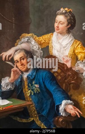 Dipinto intitolato 'David Garrick con sua moglie Eva-Maria Veigel' di William Hogarth datato 1757-64 Foto Stock