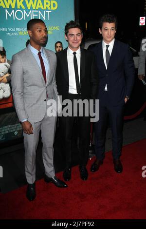 LOS ANGELES - JAN 27: Michael B Jordan, Zac Efron, Miles Teller al 'That awkward Moment' LA Premiere al Regal 14 Theaters il 27 gennaio 2014 a Los Angeles, CA Foto Stock