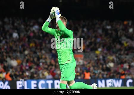 BARCELLONA, SPAGNA - MAGGIO 10: Marc-André ter Stegen del FC Barcelona durante la Liga match tra FC Barcelona e RC Celta de Vigo a Camp Nou il 10 maggio 2022 a Barcellona, SPAGNA. (Foto di Sara Aribo/PxImages) Foto Stock