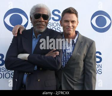 LOS ANGELES - MAGGIO 19: Morgan Freeman, Tim Daly al CBS Summer Soiree al London Hotel il 19 Maggio 2014 a West Hollywood, CA Foto Stock