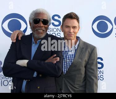 LOS ANGELES - MAGGIO 19: Morgan Freeman, Tim Daly al CBS Summer Soiree al London Hotel il 19 Maggio 2014 a West Hollywood, CA Foto Stock