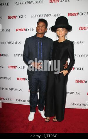 LOS ANGELES - SET 26: Trevor Jackson, Zendaya Coleman al 12th annuale Teen Vogue Young Hollywood Party a Emporio Armani il 26 settembre 2014 a Beverly Hills, CA Foto Stock