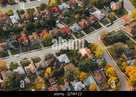 Case in Canada in un quartiere residenziale Foto Stock