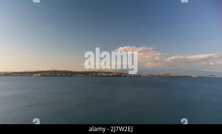 Vista aerea dell'isola di Balikesir Ayvalik e di Cuda. Foto Stock