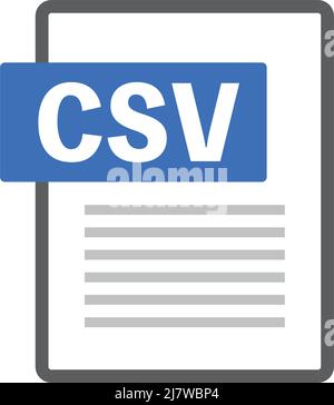 Icona file CSV. Importazione ed esportazione. Vettore modificabile. Illustrazione Vettoriale