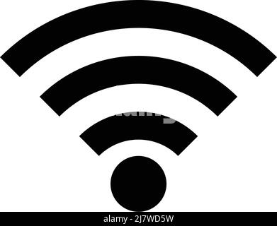 Una semplice icona di silhouette wifi. Vettore modificabile. Illustrazione Vettoriale