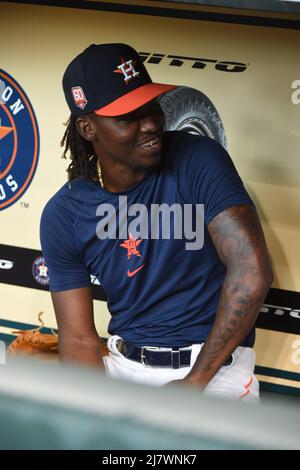 Il lanciatore Rafael Montero di Houston Astros (47) prima della partita MLB tra gli Houston Astros e i Detroit Tigers giovedì 6 maggio 2022 a mi Foto Stock