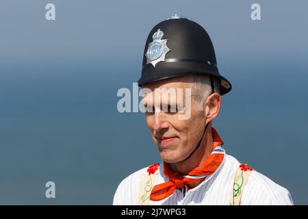 Il Lancashire Wallopers danza tradizionale alla Whitby Folk Week Foto Stock