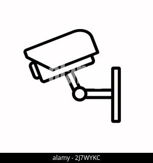 vettore icona cctv. Cartello di stile lineare per design mobile e web. Immagine del simbolo della telecamera di sicurezza. Grafica vettoriale pixel - vettore. Illustrazione Vettoriale