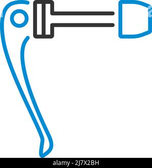 Icona rilascio rapido bicicletta. Contorno grassetto modificabile con disegno riempimento colore. Illustrazione vettoriale. Illustrazione Vettoriale