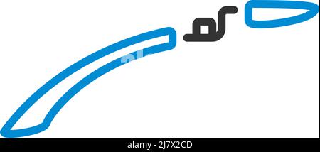 Icona Bike Fender. Contorno grassetto modificabile con disegno riempimento colore. Illustrazione vettoriale. Illustrazione Vettoriale