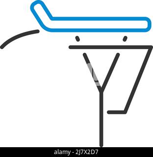 Icona portabagagli per biciclette. Contorno grassetto modificabile con disegno riempimento colore. Illustrazione vettoriale. Illustrazione Vettoriale