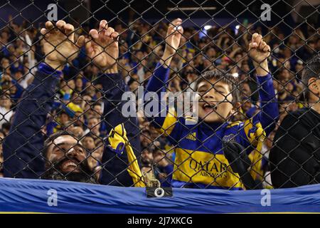BUENOS AIRES, 10.05.2022: Il JRS di Boca e la Difesa e la Giustizia si incontrano per i quarti di finale della Lega professionale Argentina nello Stadio la Bombonera Foto Stock