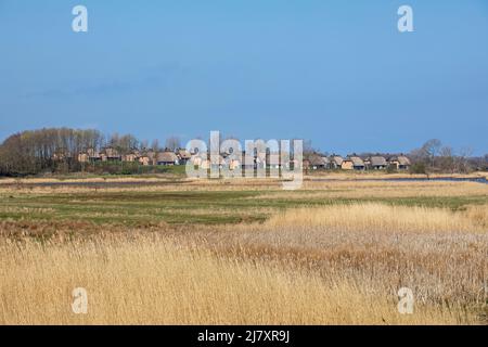 Holiday Village Reetdorf Geltinger Birk, Gelting Birk Nature Reserve, Gelting Bay, Schleswig-Holstein, Germania Foto Stock