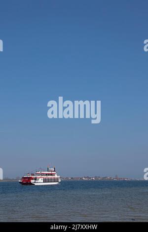 Paddle Steamer Schlei Princess Off Maasholm, Schlei, Rabelsund, Rabel, Schleswig-Holstein, Germania Foto Stock