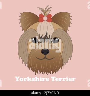 Yorkshire Terrier. Stampa con cane con sfondo. Illustrazione Vettoriale