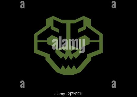 Capo dell'Alligator Abstract Design con stile militare tattico Illustrazione Vettoriale