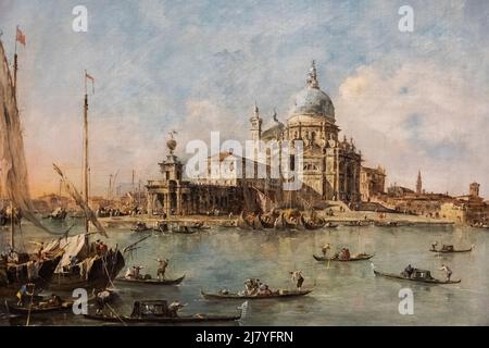 Dipinto dal titolo "Venezia: La Punta della Dogana con S.Maria della Salute" dell'artista italiano Francesco Guardi del 1770 Foto Stock