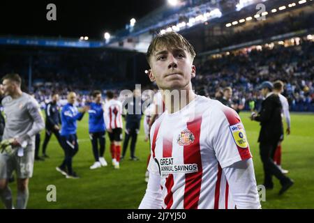 Sheffield, Inghilterra, 9th maggio 2022. Jack Clarke di Sunderland durante la partita della Sky Bet League 1 a Hillsborough, Sheffield. Il credito dovrebbe essere: Isaac Parkin / Sportimage Foto Stock