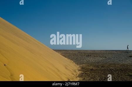 Vista sulle dune di Maspalomas in Gran Canaria, Isole Canarie, Spagna temperatura costante tutto l'anno molto bello per la spiaggia e le vacanze Foto Stock