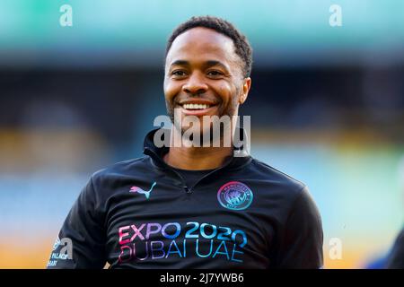 11th maggio 2022; Molineux Stadium, Wolverhampton, West Midlands, Inghilterra; Premier League Football, Wolverhampton Wanderers contro Manchester City: Raheem Sterling di Manchester City Foto Stock