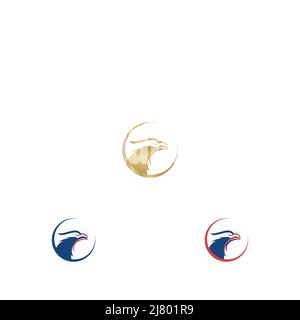 Modello di disegno astratto del logo Eagle Illustrazione Vettoriale