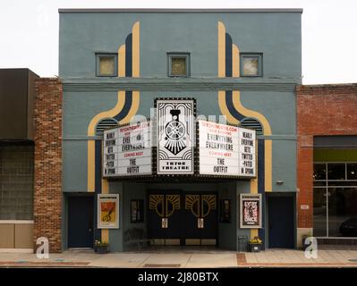 Downtown Street a Tryon North Carolina, dove nacque la cantante Nina Simone Foto Stock