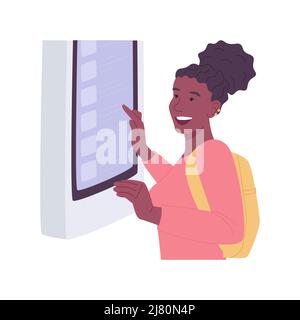 Terminali di auto-ordine isolato cartoon illustrazioni vettoriali. Illustrazione Vettoriale