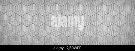 Moderno motivo a nido d'ape metallico e fondo esagonale. 3d rendering Foto Stock