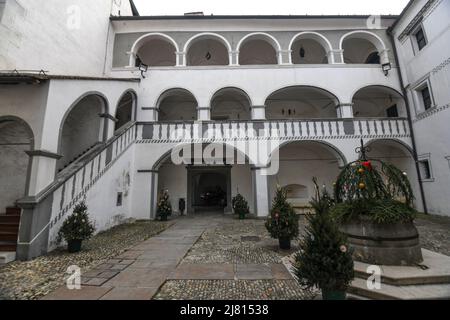 Castello di Varaždin, vista dell'interno. Croazia Foto Stock